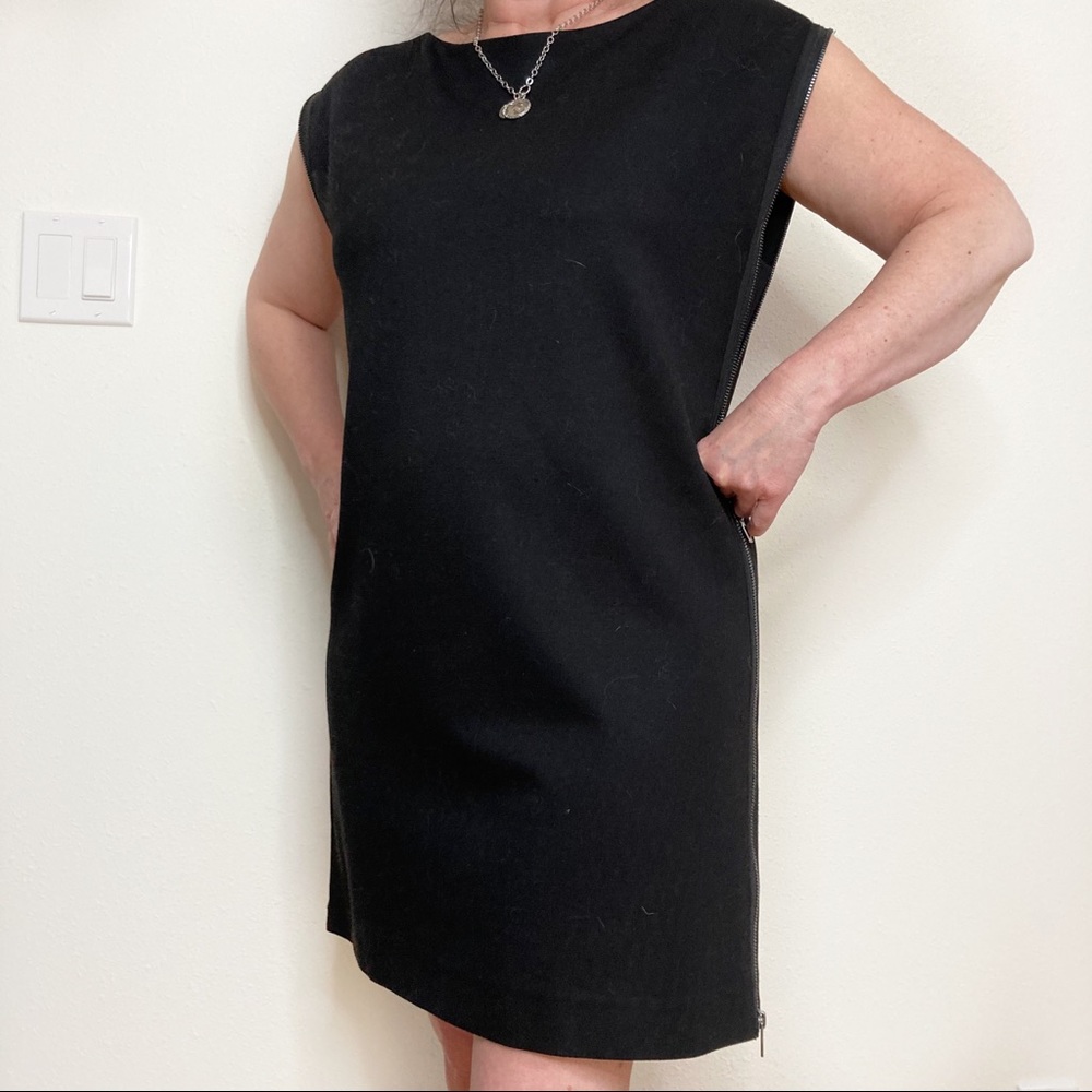 Nordstrom French Black Zip Moto Vibe Dress 10